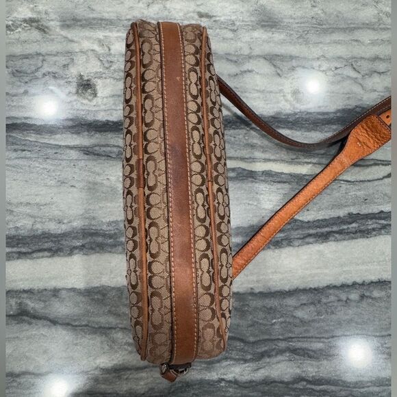 COACH Crossbody Bag 6341 Mini Signature Canvas Leather Brown - Picture 6 of 9